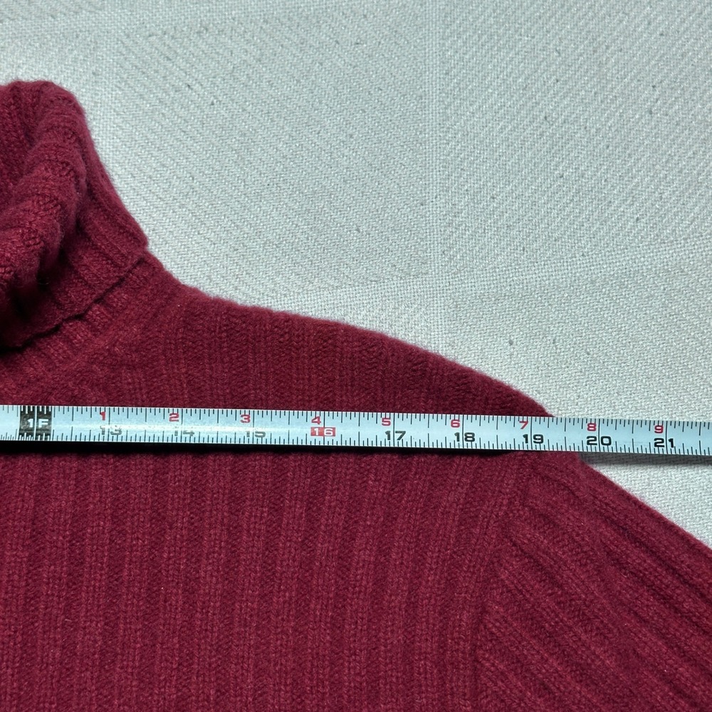 Polo Ralph Lauren Turtleneck Sweater Mens Large Wool Cashmere Ribbed Red Vintage - Picture 9 of 11